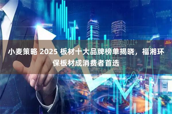 小麦策略 2025 板材十大品牌榜单揭晓，福湘环保板材成消费者首选