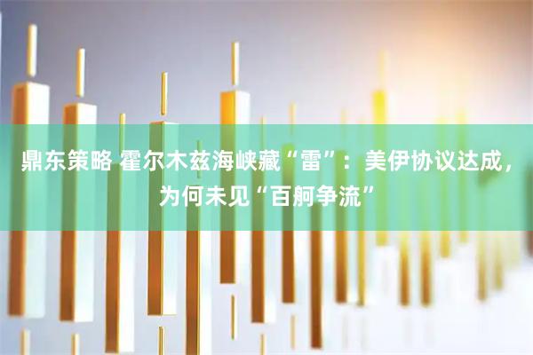 鼎东策略 霍尔木兹海峡藏“雷”：美伊协议达成，为何未见“百舸争流”